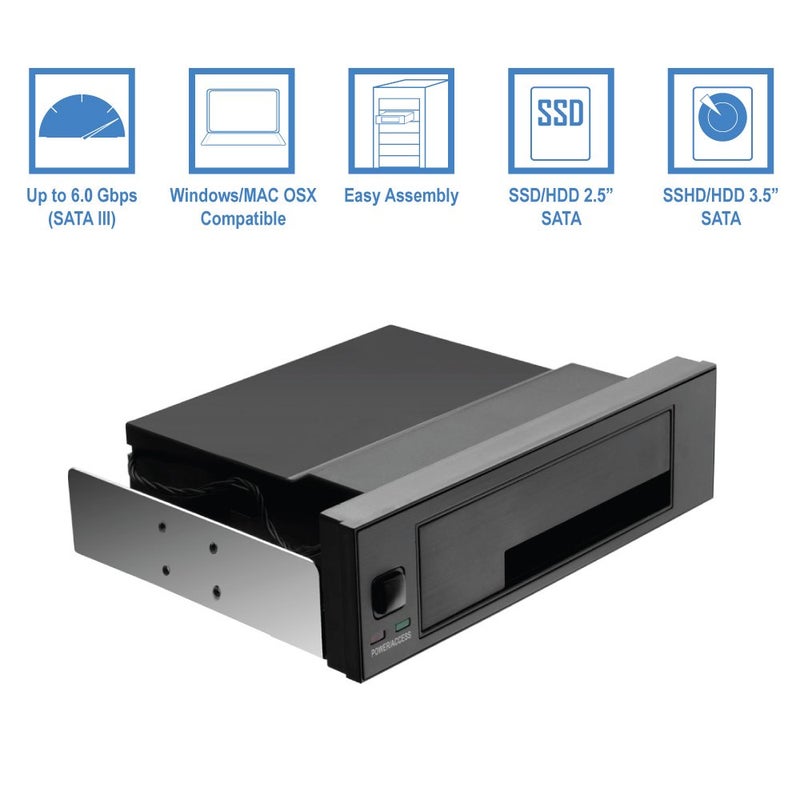 Kingwin Universal Hot Swap Mobile Rack for 2.5â€ or 3.5â€ SSD/HDD, Internal Tray-Less SATA Hard Drive Backplane Enclosure, Support SATA I/II/III - Image 5